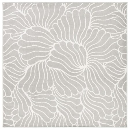 Safavieh 6 ft. 7 in. x 6 ft. 7 in. Pyramid Contemporary Square Power Loomed Rug - Gray & Ivory PYR264F-7SQ